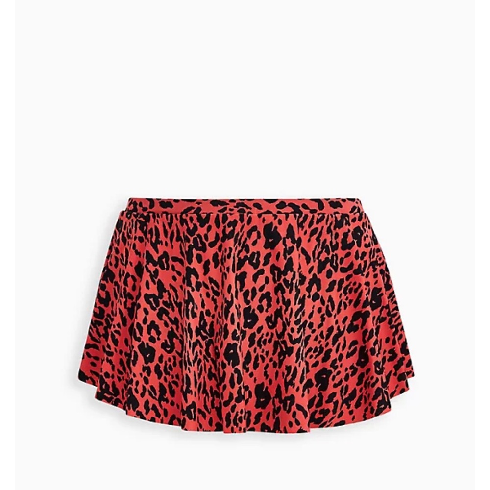 Torrid Coral Leopard One Shoulder Bikini Top & Swim Skirt - Picture 5 of 8